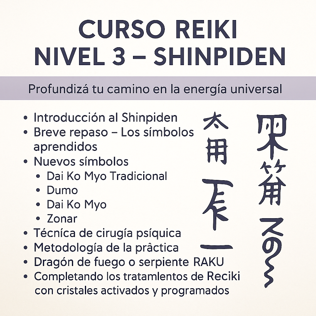 Curso Reiki Nivel 3 Shinpiden — maestría personal