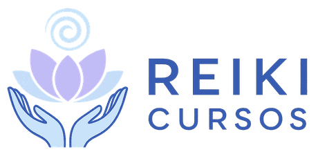 Logo de Reiki Cursos: unas manos sosteniendo una flor de loto